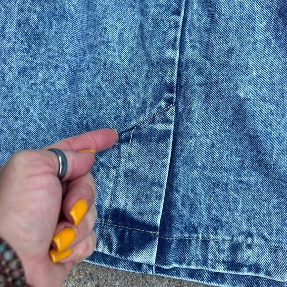 Vintage 80s Candies Acid Wash High Waist Pleated Pencil Skirt 7/8 - Picture 3 of 10